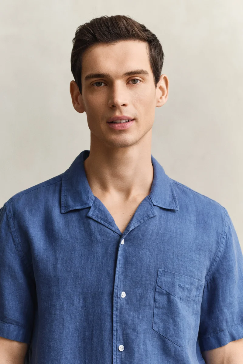GANT Regular Gmnt Dyed Linen Short SleeveCamp Shirt